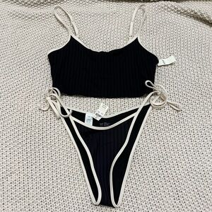 NWT Black and White Aerie Women's Swim Set - Size Medium